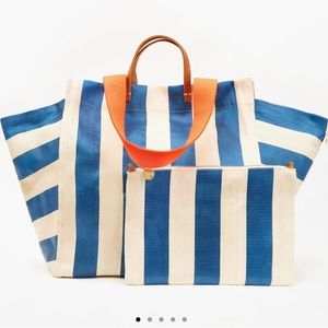 CLARE V Beach Tote w/ Flat Clutch